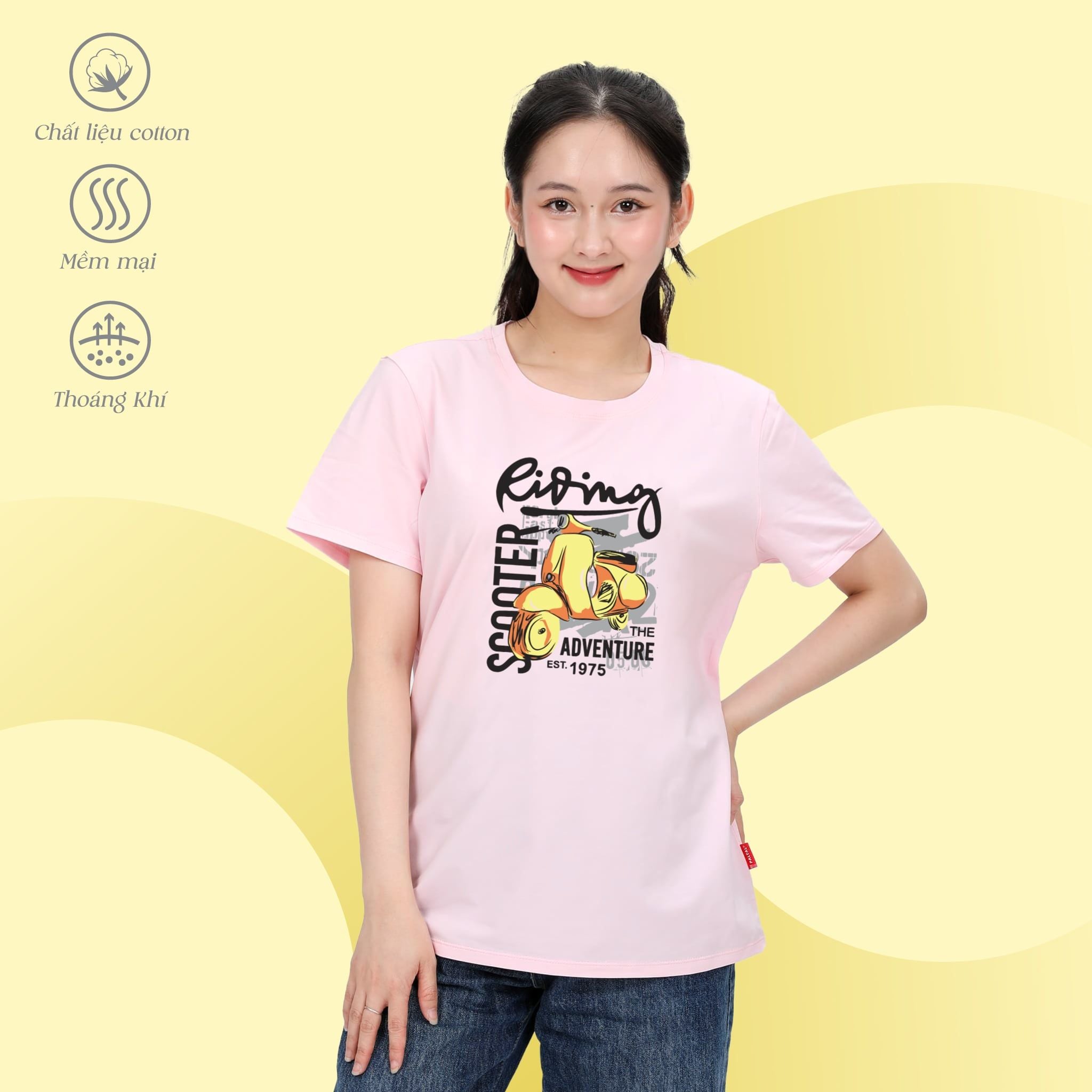 Áo thun nữ tay ngắn Form Rộng chất cotton siêu mát 020p 0285