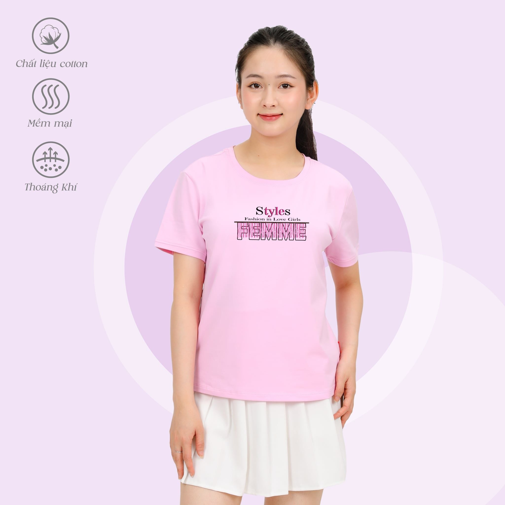 .Áo thun nữ Form Basic chất cotton siêu mát 020p 0286