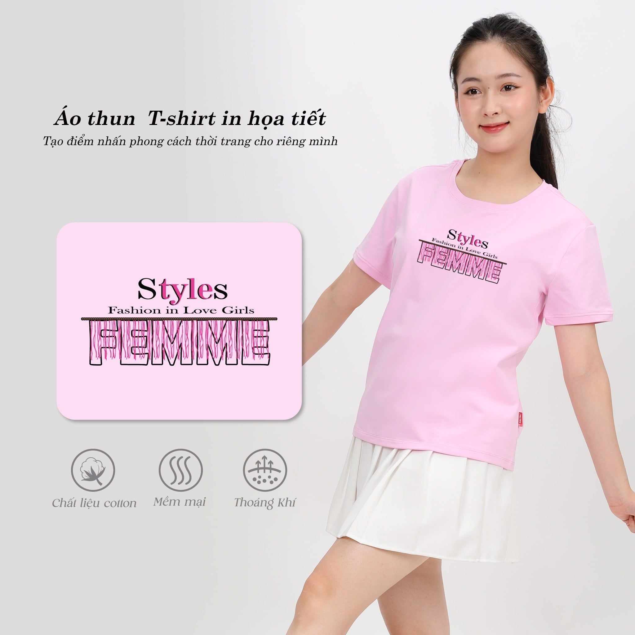 .Áo thun nữ Form Basic chất cotton siêu mát 020p 0286