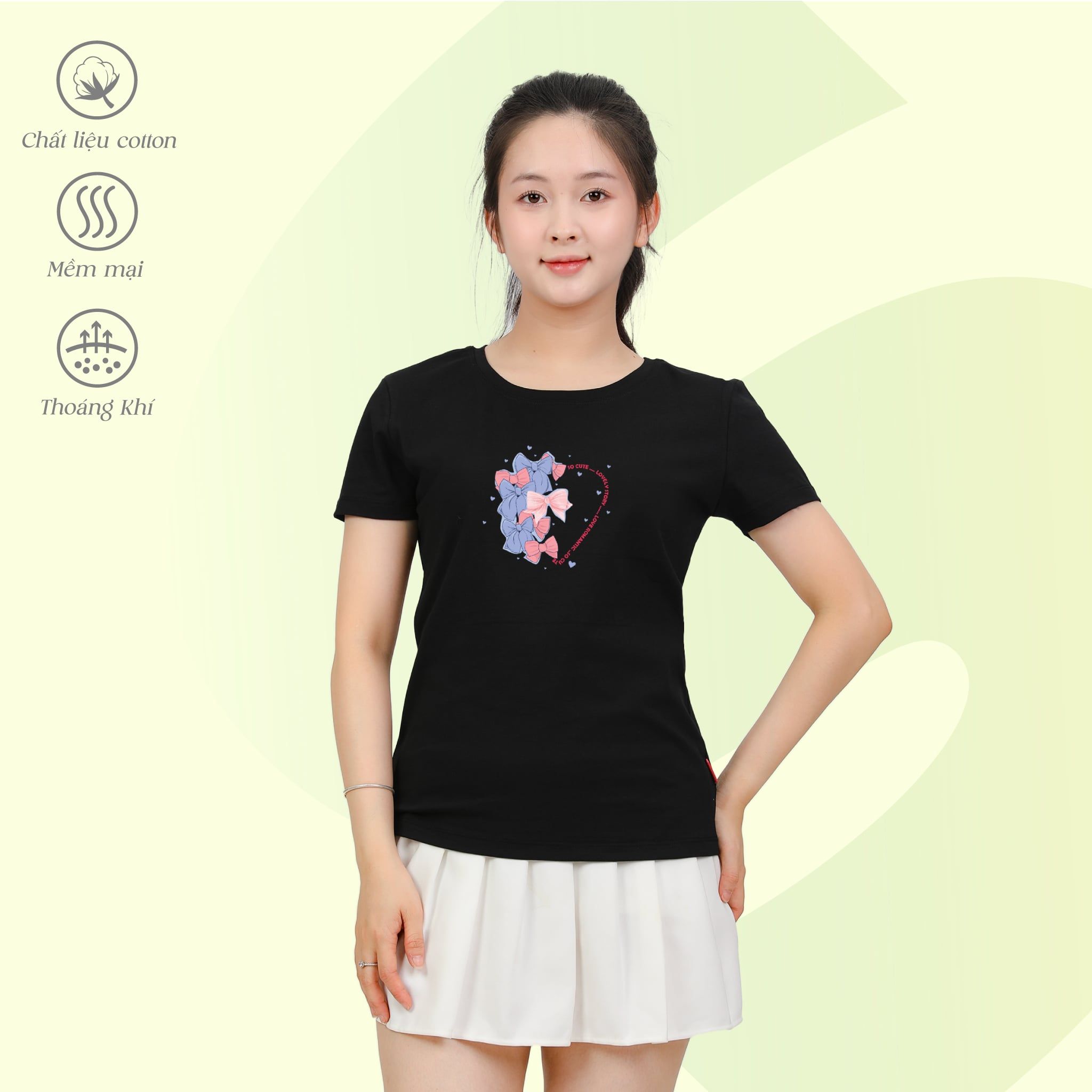 Áo thun nữ tay ngắn Cổ Tròn Form Suông chất cotton siêu mát 020p 0314