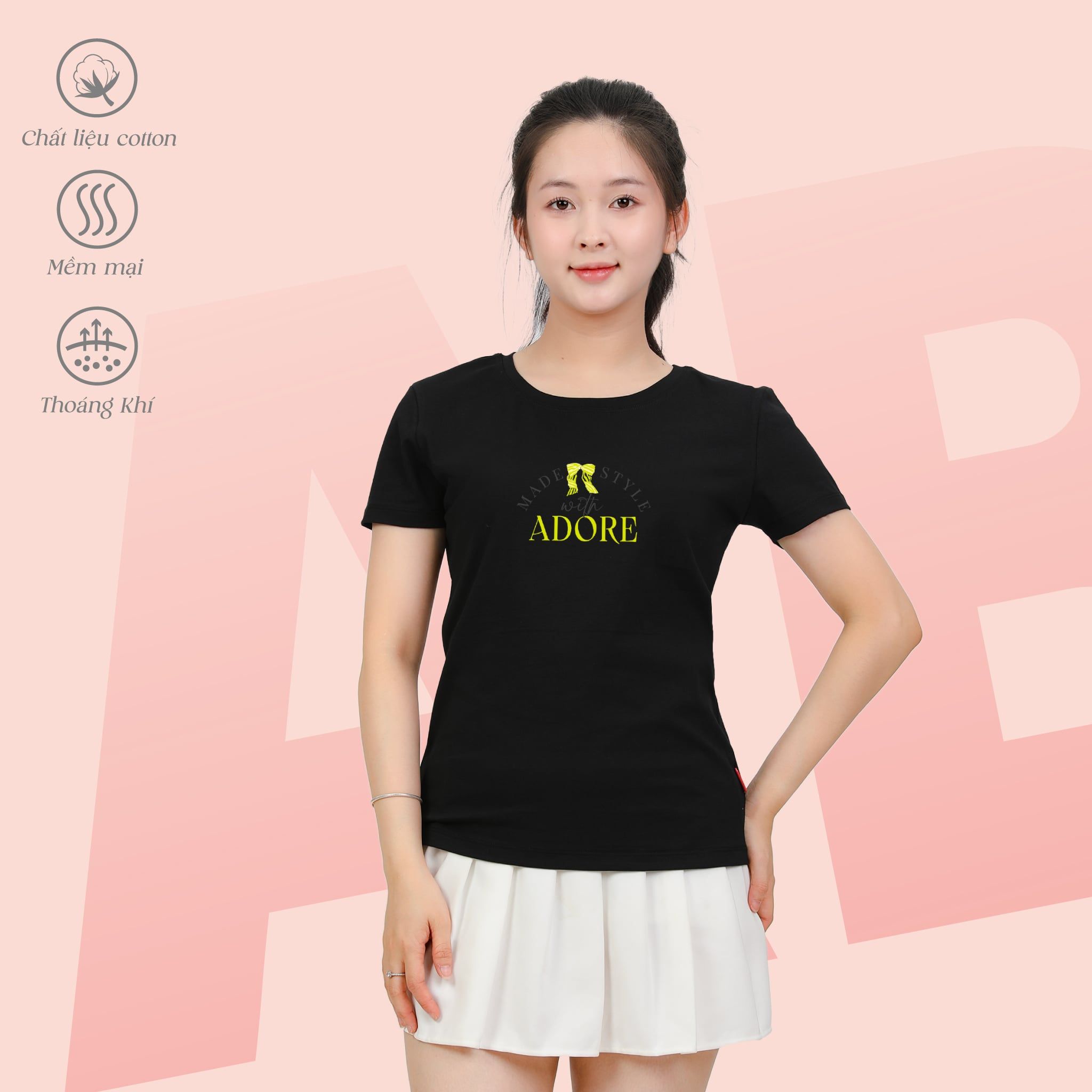 Áo thun nữ tay ngắn Form cơ bản chất cotton siêu mát 020p 0318