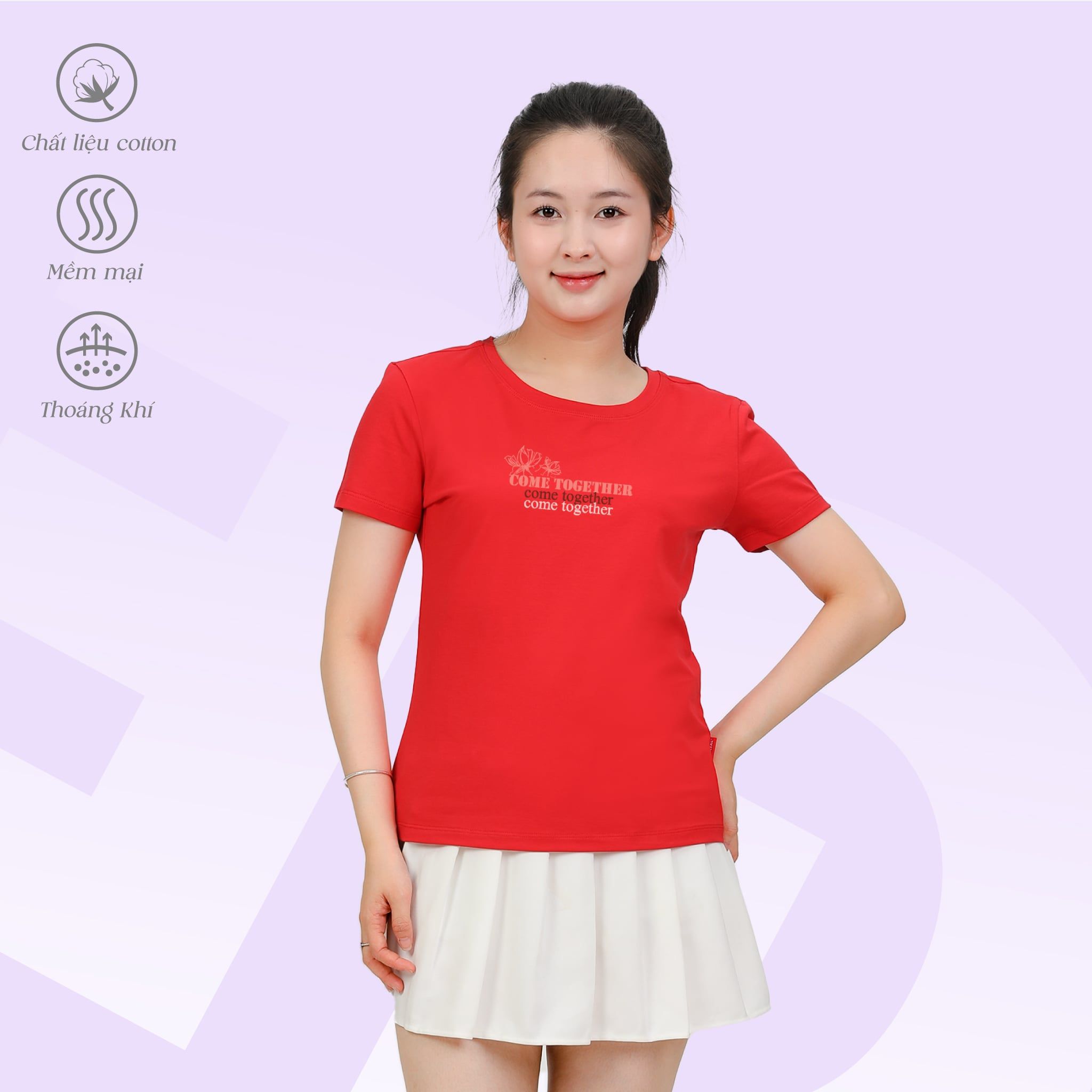 Áo thun nữ tay ngắn Cổ Tròn Form Suông chất cotton siêu mát 020p 0321