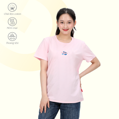 Áo thun nữ cổ tròn tay ngắn phom rộng chất cotton siêu mát 020p 0373