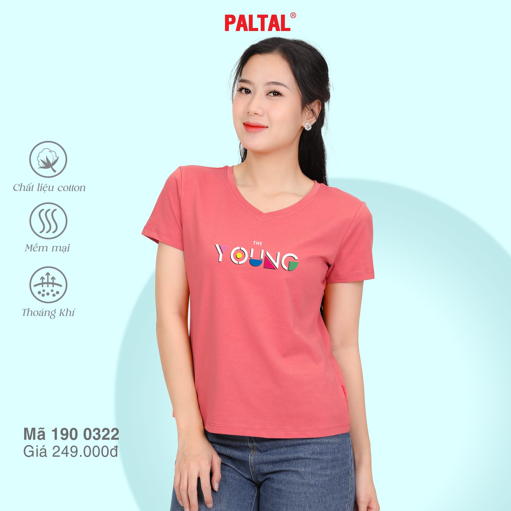 .Áo thun nữ tay ngắn Form Suông Cổ Tim chất cotton siêu mát 190p 0322