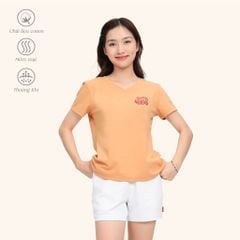 Áo thun nữ tay ngắn Form Suông Cổ Tim chất cotton siêu mát 190p 0337