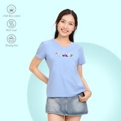 .Áo thun nữ tay ngắn Form Suông Cổ Tim chất cotton siêu mát 190p 0322