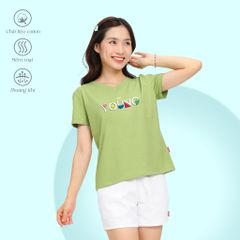 .Áo thun nữ tay ngắn Form Suông Cổ Tim chất cotton siêu mát 190p 0322