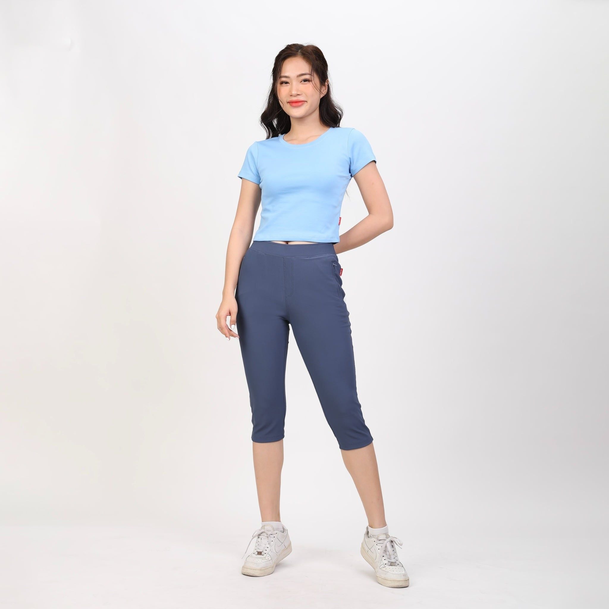 Áo thun nữ croptop tay ngắn Cổ Tròn chất rib chất cotton siêu mát 220p 0265