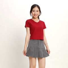 Áo thun nữ Croptop tay ngắn Cổ Tim chất rib chất cotton siêu mát 220p 0266