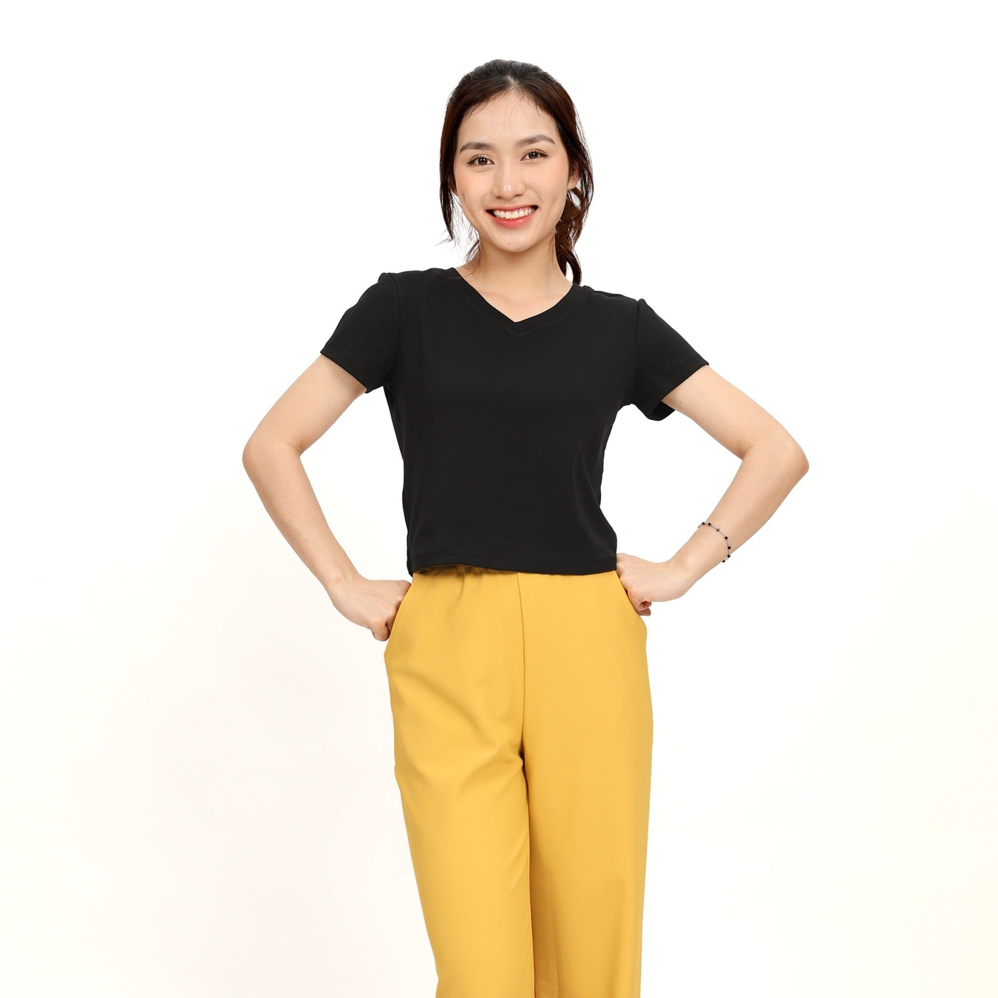 Áo thun nữ Croptop tay ngắn Cổ Tim chất rib chất cotton siêu mát 220p 0266