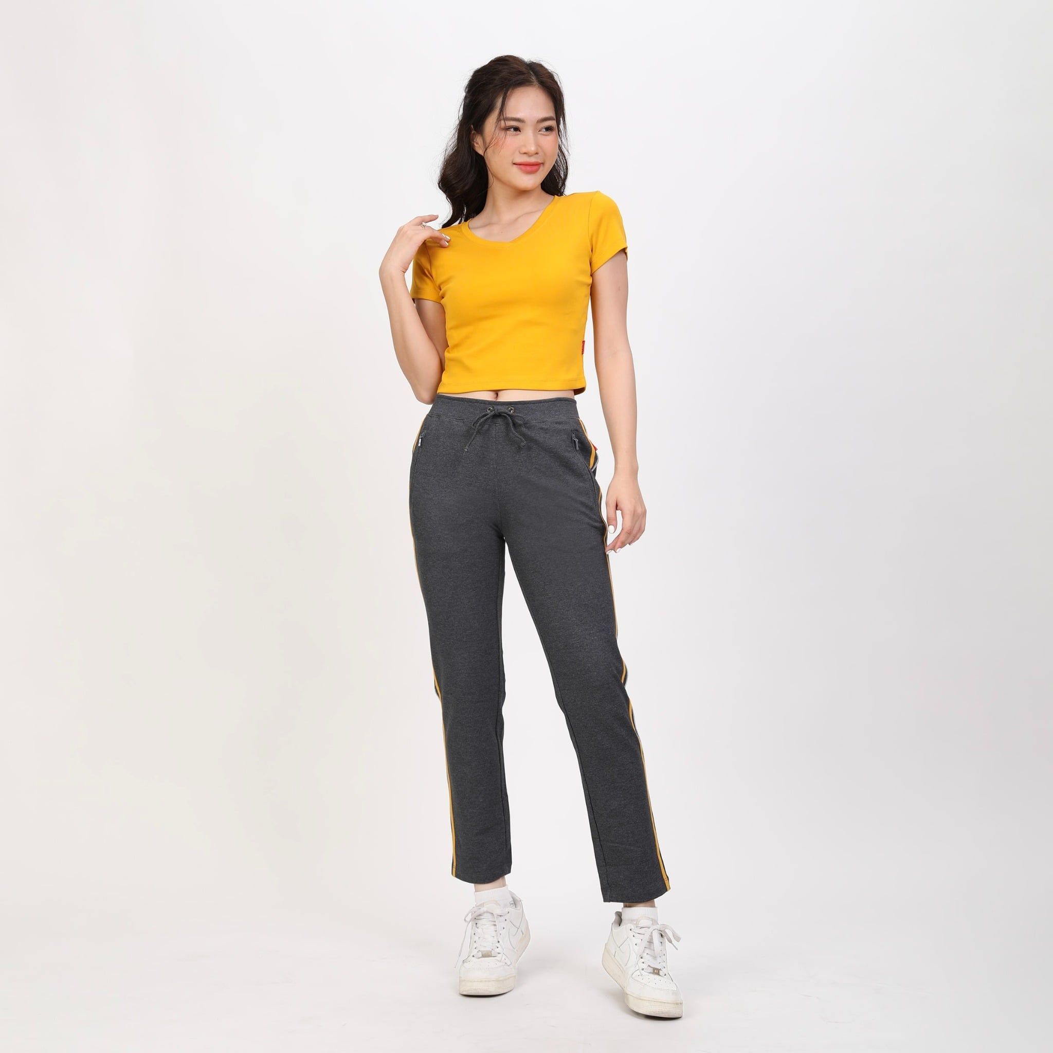 Áo thun nữ Croptop tay ngắn Cổ Tim chất rib chất cotton siêu mát 220p 0266