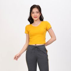 Áo thun nữ Croptop tay ngắn Cổ Tim chất rib chất cotton siêu mát 220p 0266