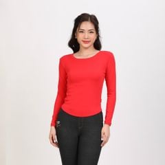 Áo thun nữ tay dài form suông cổ tròn chất rib chất cotton siêu mát 220p 0272