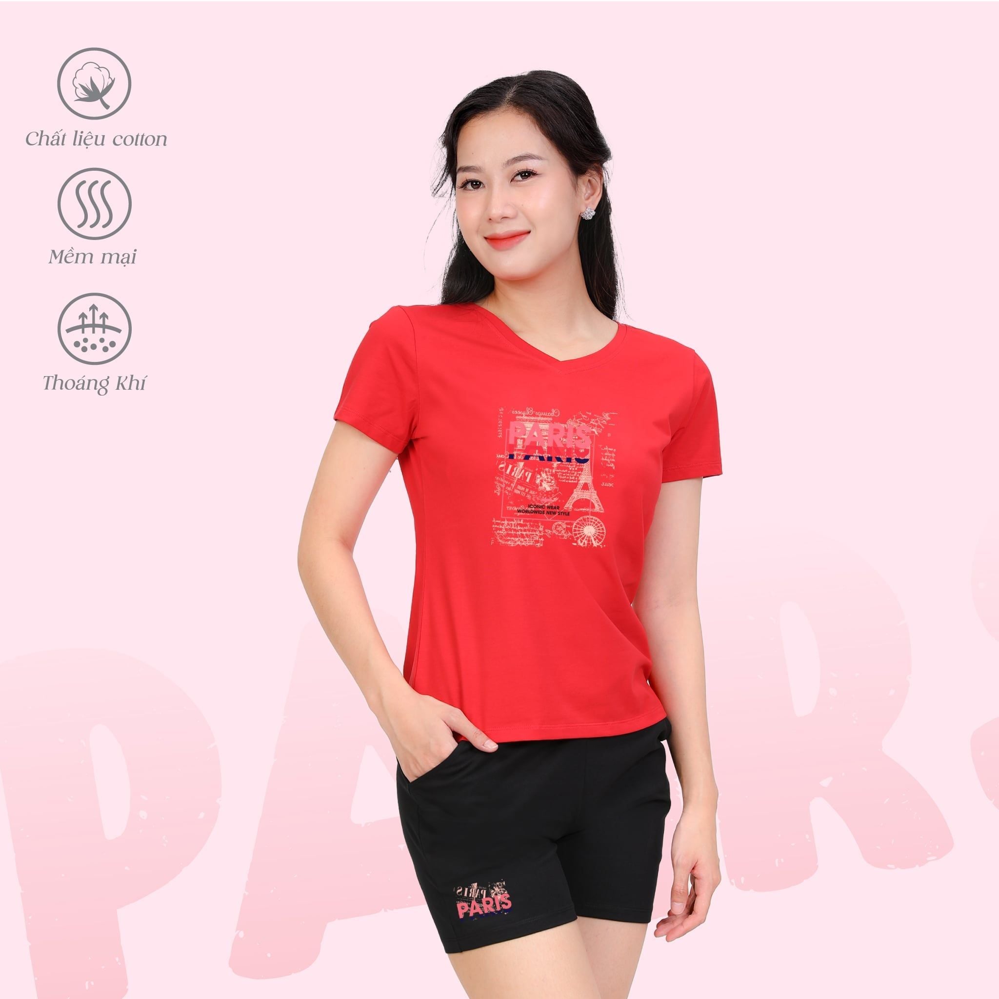 Set đồ bộ nữ kiểu quần đùi tay liền chất cotton siêu mát 025p 5222