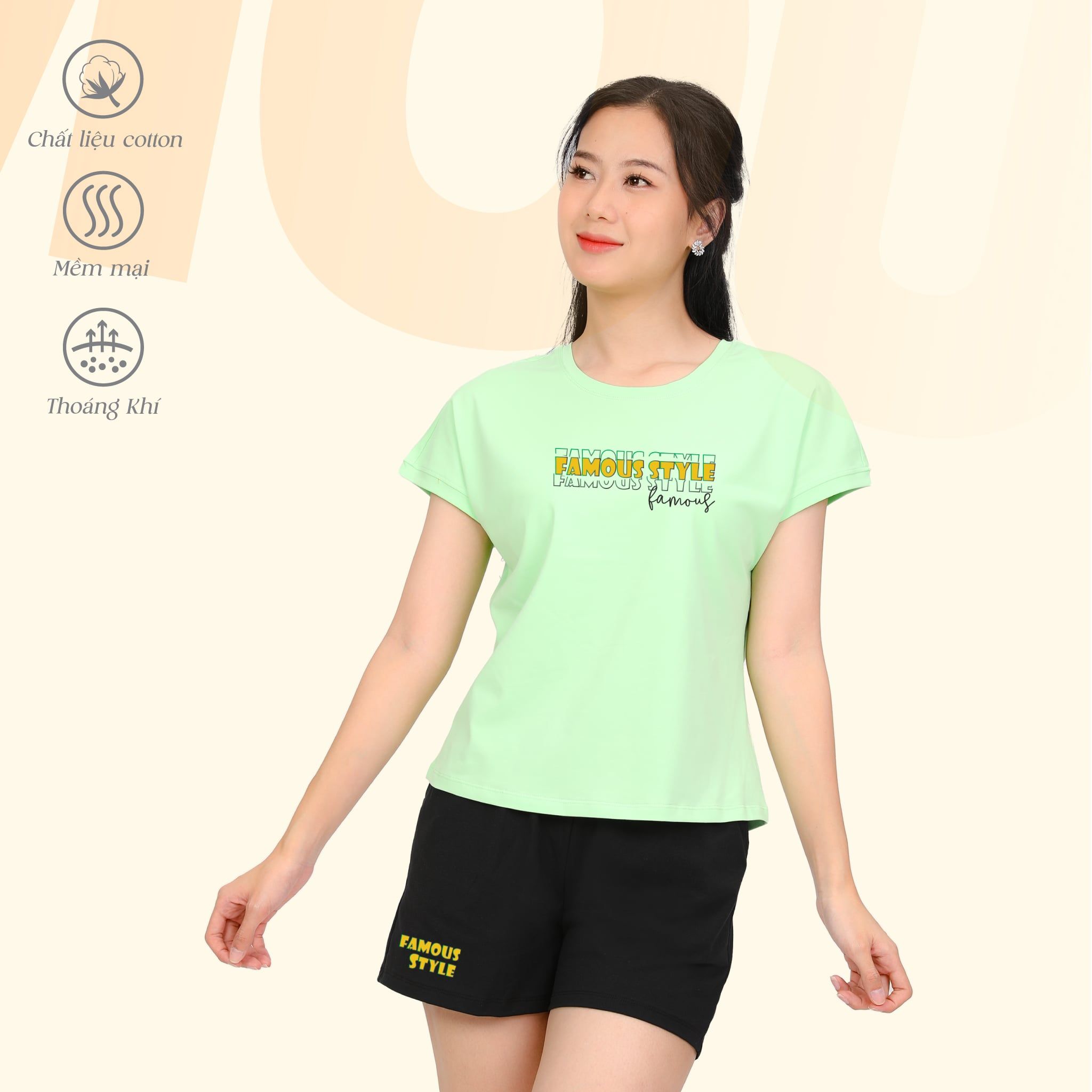 Set đồ bộ nữ kiểu quần đùi tay liền chất cotton siêu mát 025p 5224