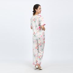 Set đồ bộ nữ kiểu quần dài tay ngắn chất lụa nhung 263p 3363