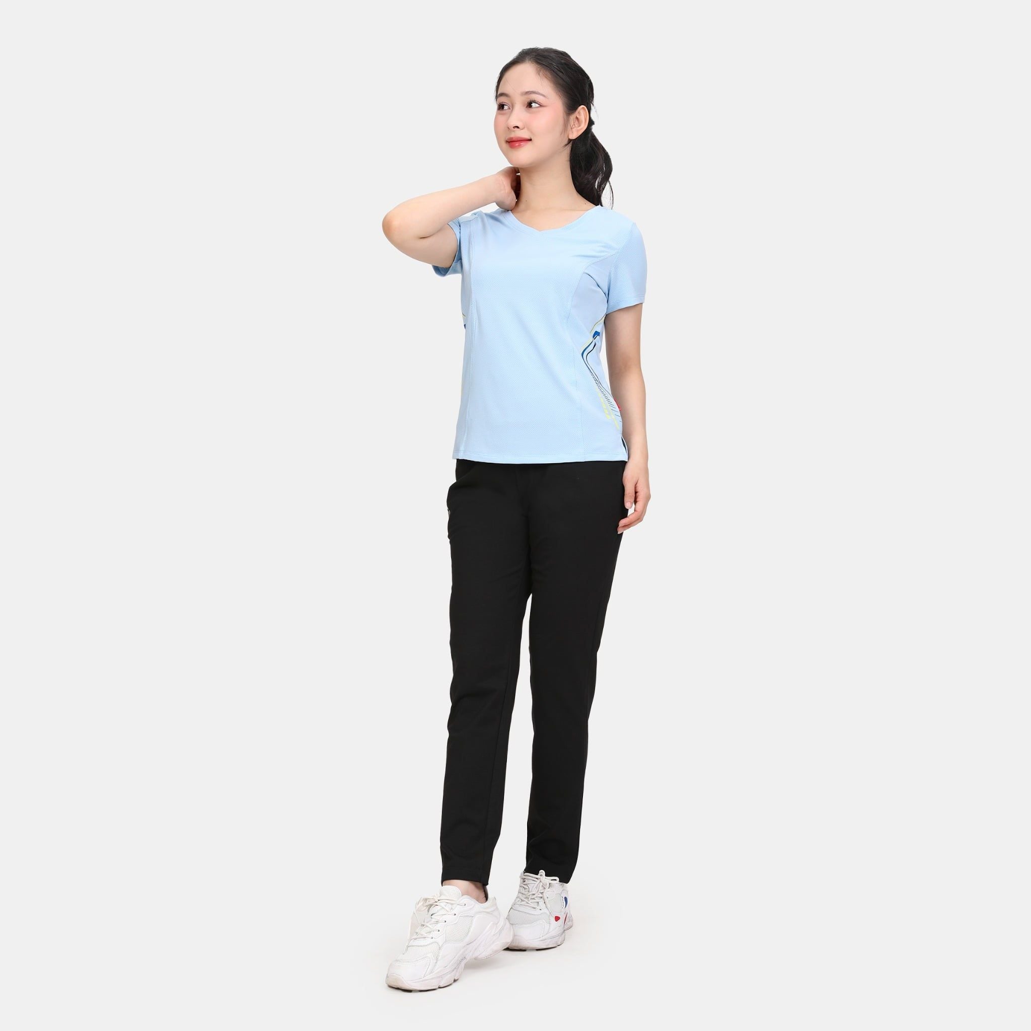 Set đồ bộ nữ kiểu quần dài tay ngắn thể thao 3 trong 1 chất poly thái 313p 3389