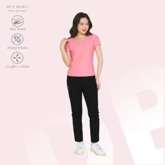 Set đồ bộ nữ kiểu thể thao tập gym, yoga kiểu quần dài tay ngắn chất silk lạnh 373p 3411