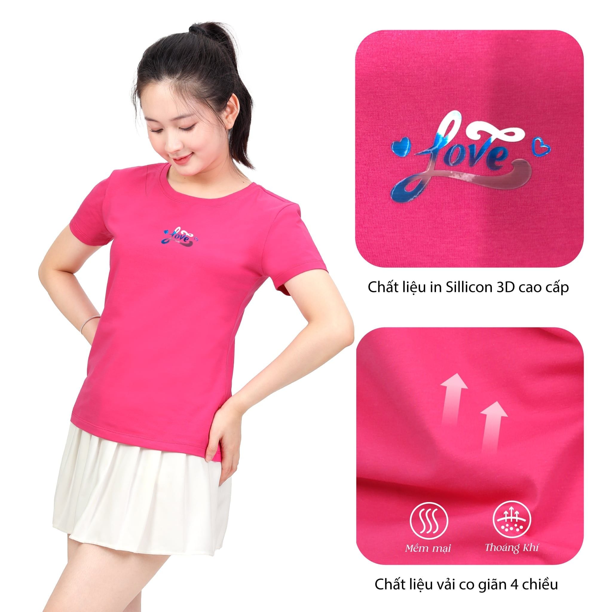 Áo thun nữ tay ngắn cổ tròn form suông chất cotton siêu mát 020p 0339