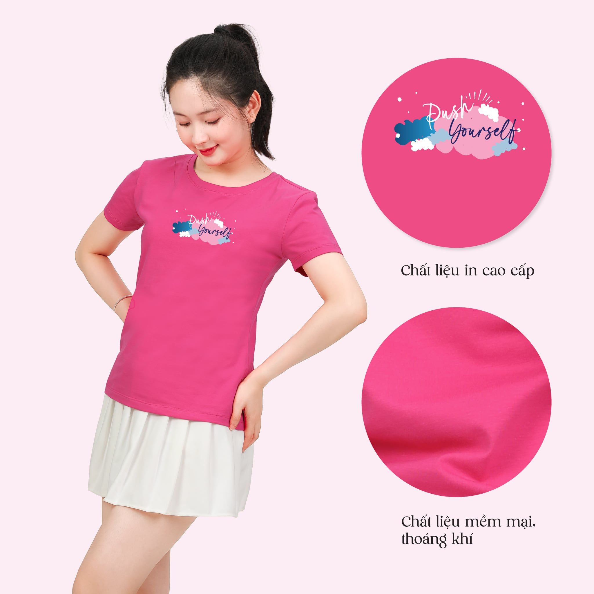 Áo thun nữ tay ngắn chất cotton siêu mát Form Suông 020p 0344
