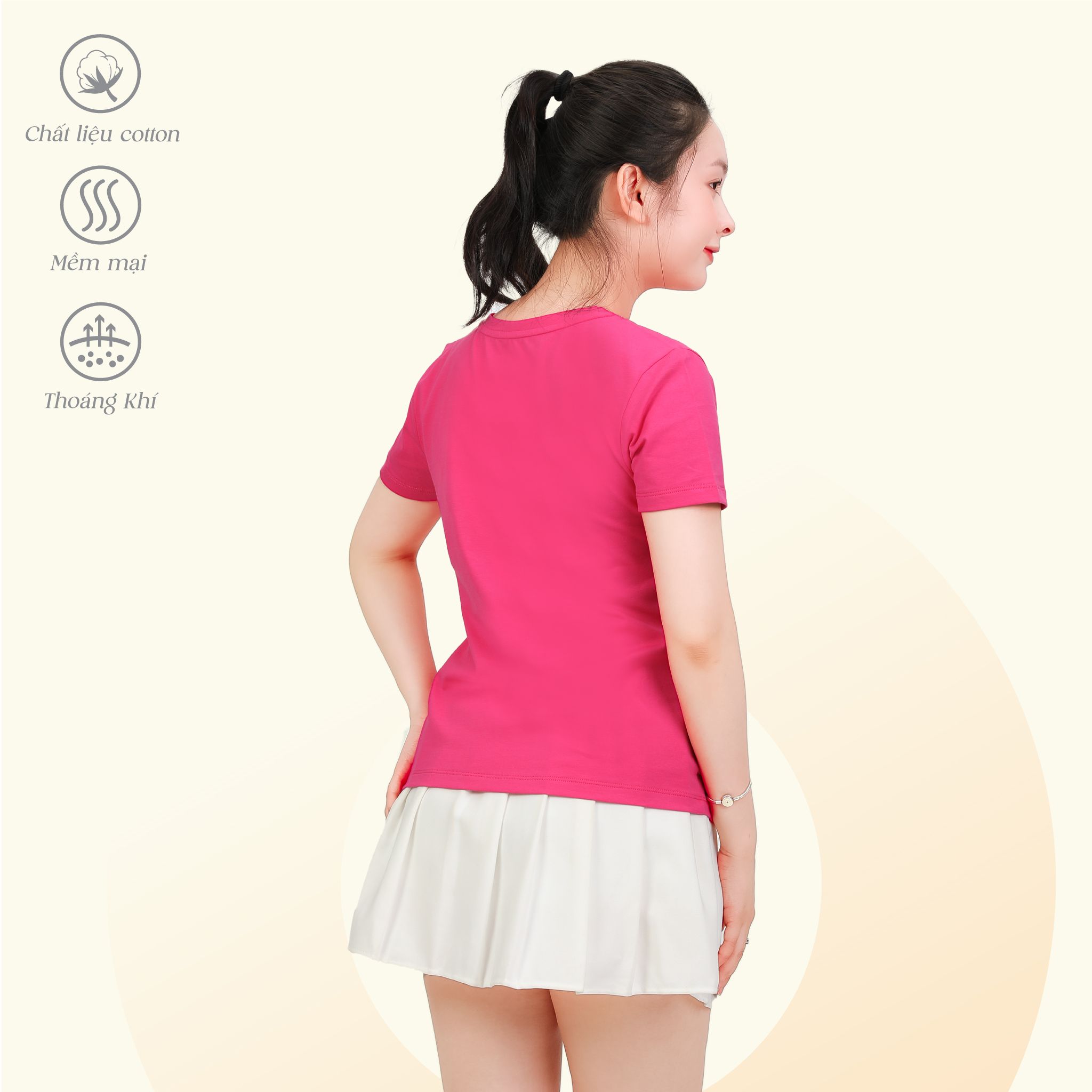 Áo Thun Tay Ngắn Cổ Tròn Form cơ bản Cotton 020p 0349