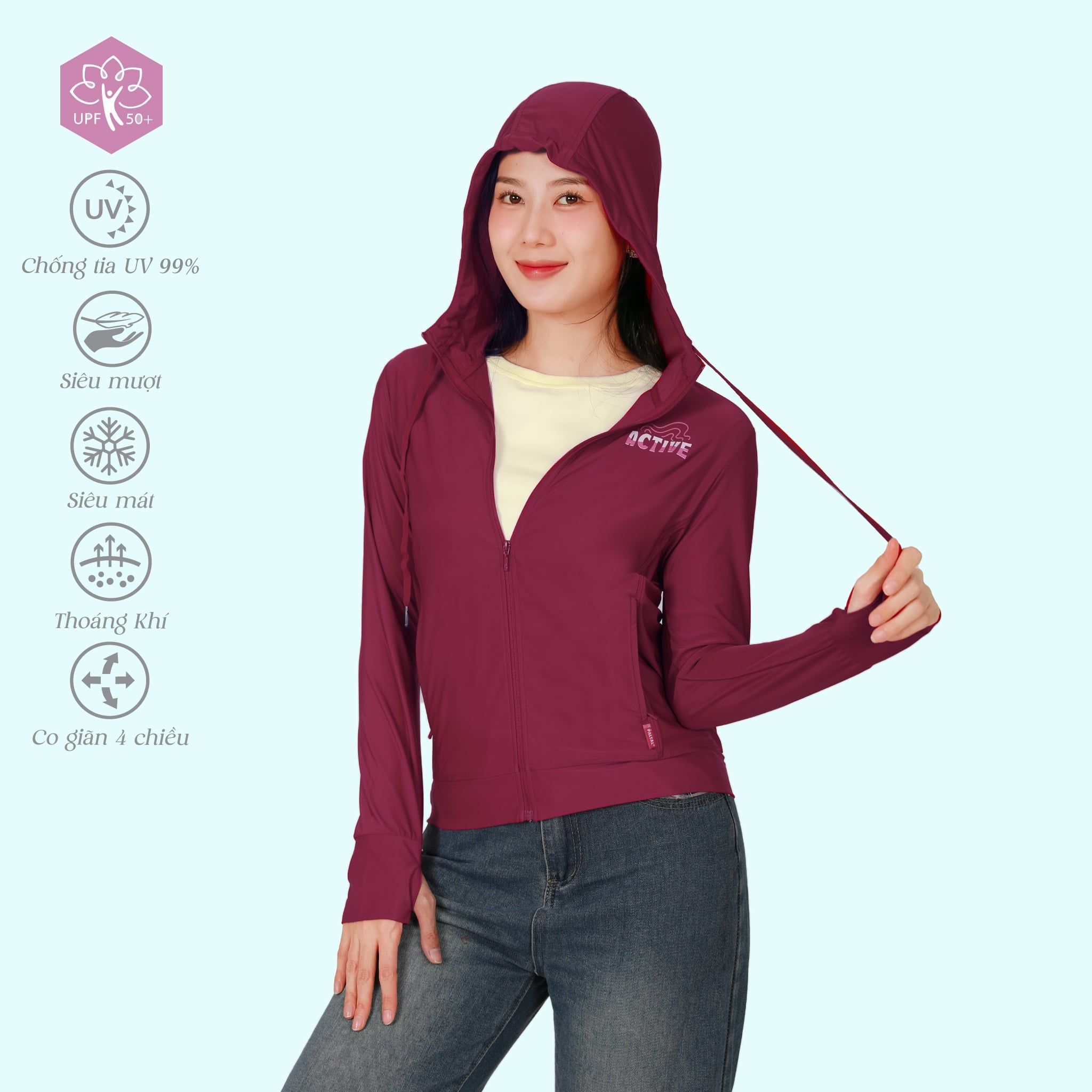 Áo khoác nữ chống nắng, chất nhung lạnh siêu bền 151p 1325