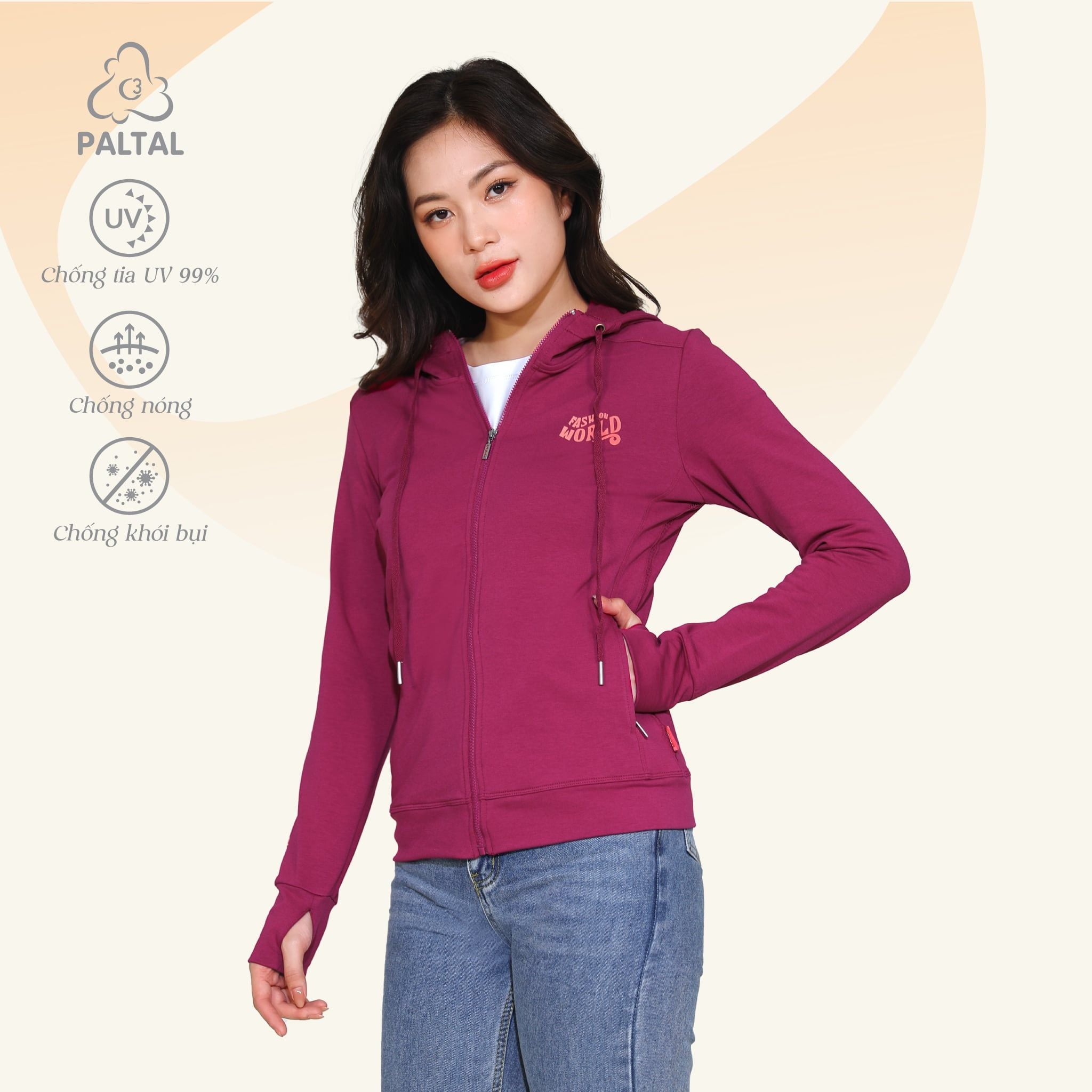 Áo khoác nữ chống nắng, chống UV chất vảy cá cotton cvc mát 401p 1117
