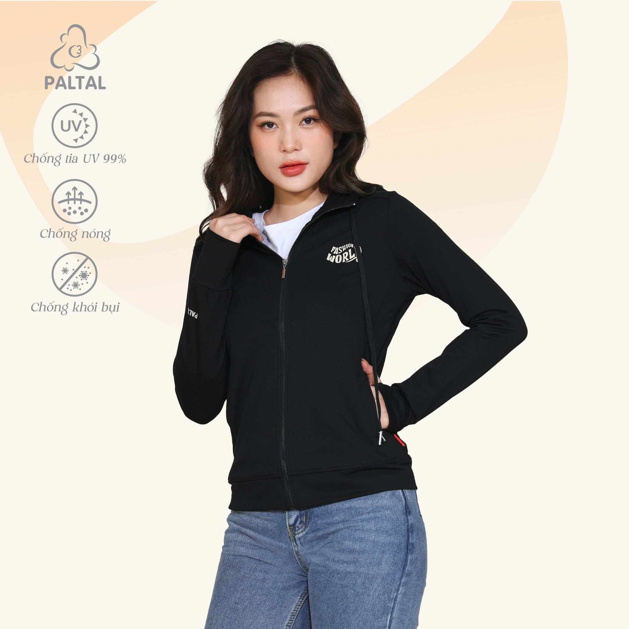 Áo khoác nữ chống nắng, chống UV chất vảy cá cotton cvc mát 401p 1117
