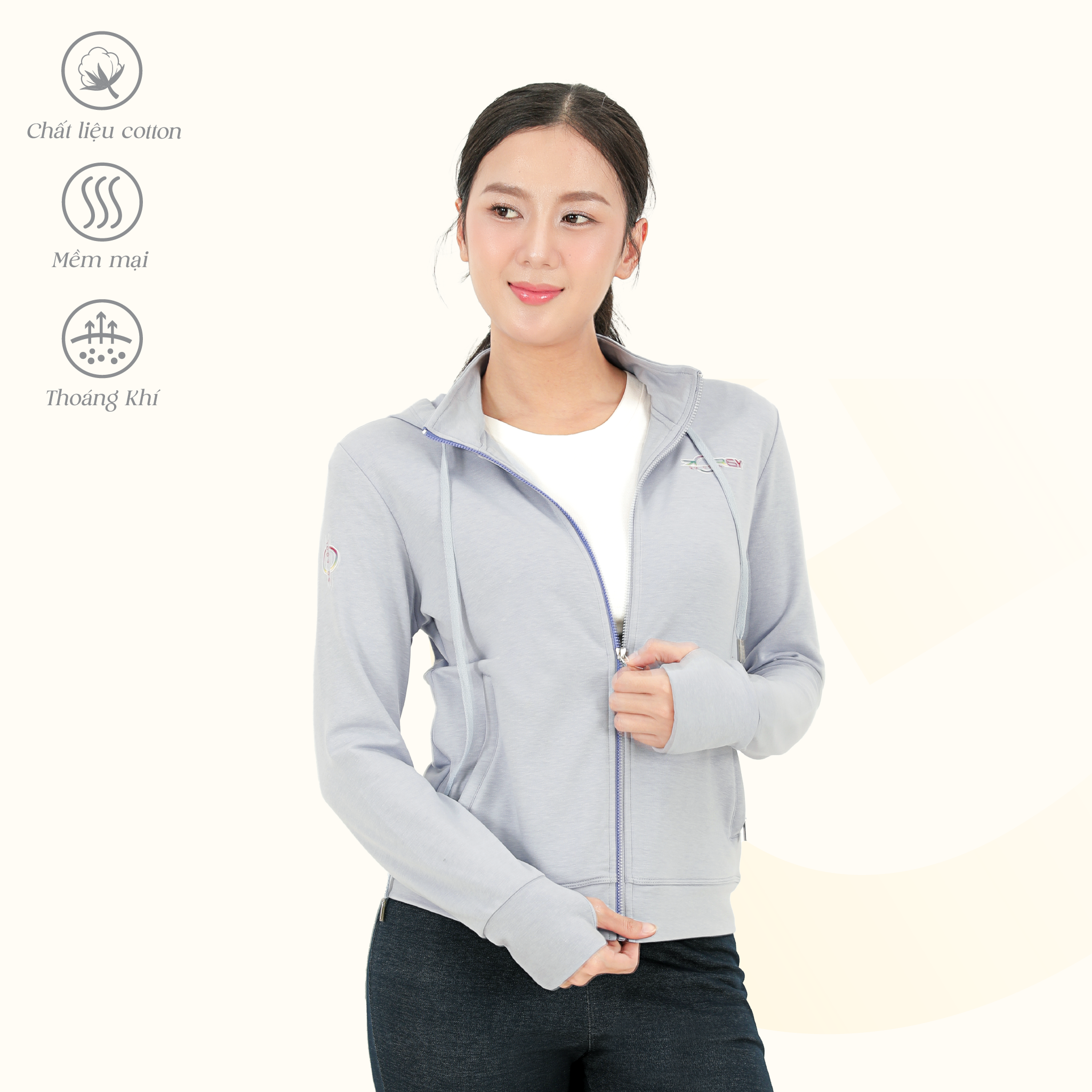 Áo khoác chống nắng, chống UV có nón chất liệu Vảy cá cao cấp 431p 1344