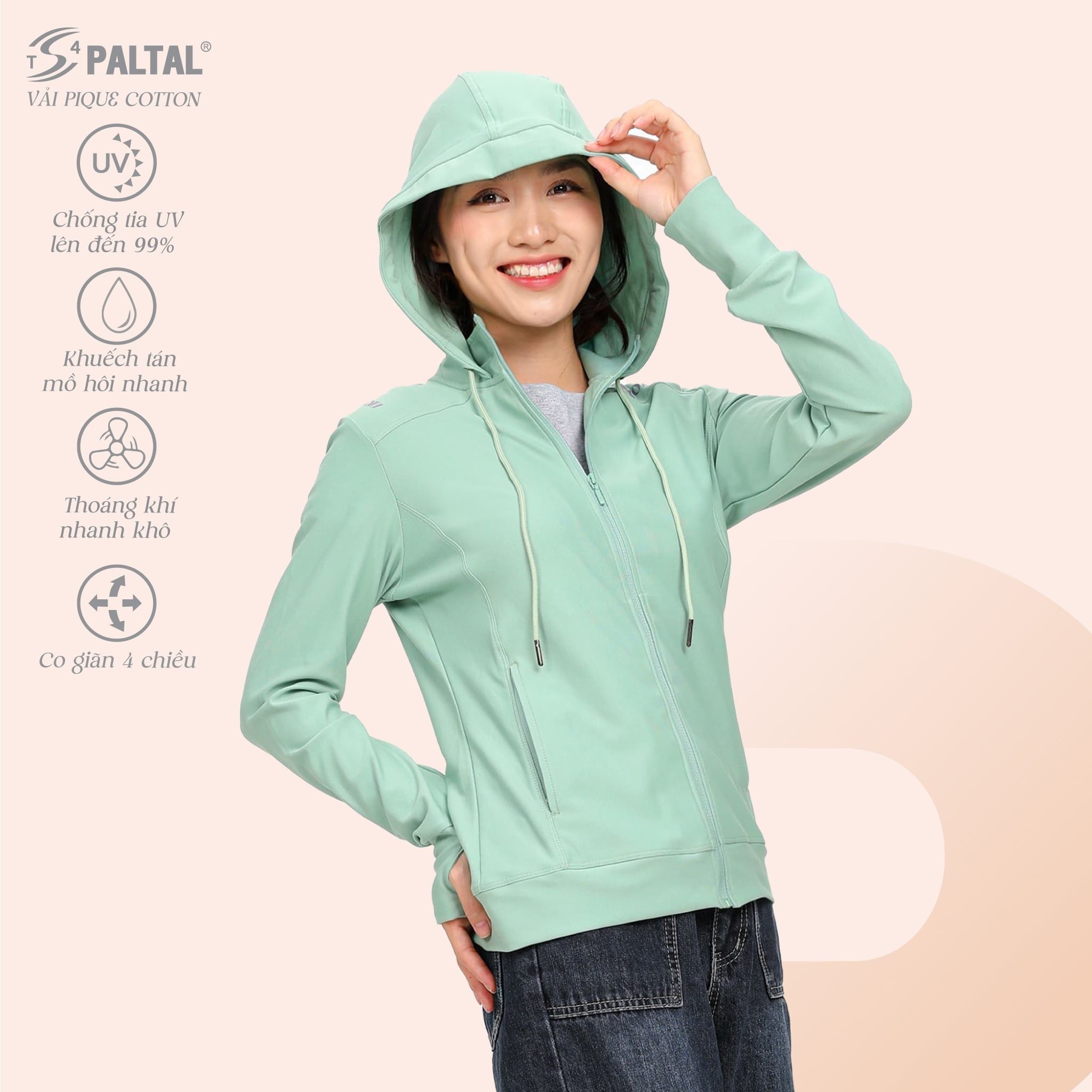 Áo khoác nữ chống nắng, chống UV chất pique 521p 1281