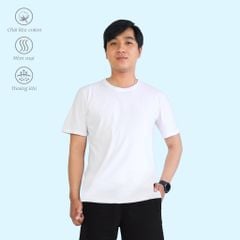 Áo thun nam tay ngắn cổ tròn form rộng chất cotton 100% siêu mát 020p 8001