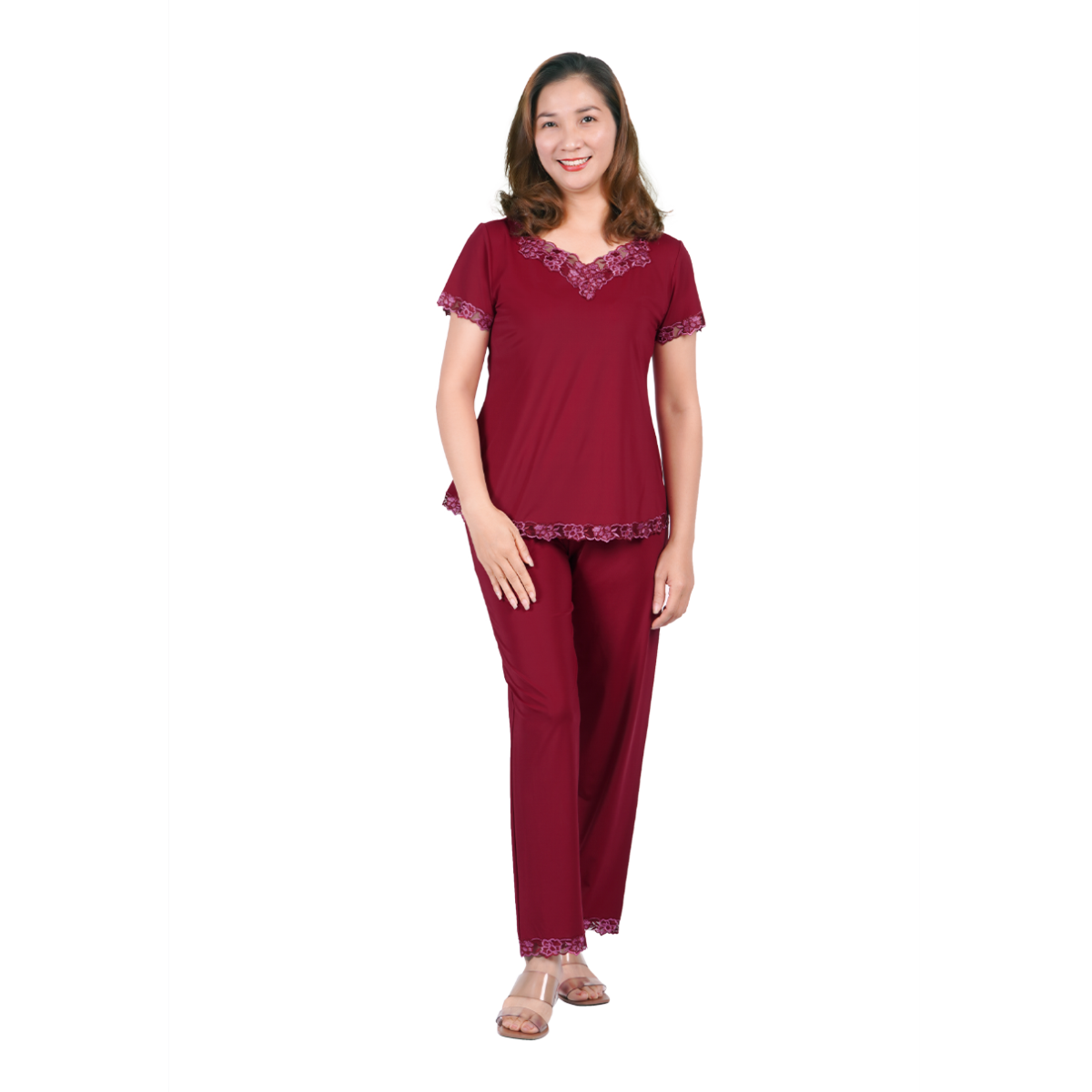 Set đồ bộ nữ kiểu siêu bền kiểu quần dài tay ngắn chất thun lạnh 013p 3304
