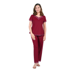 Set đồ bộ nữ kiểu siêu bền kiểu quần dài tay ngắn chất thun lạnh 013p 3304