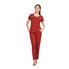 Set đồ bộ nữ kiểu quần dài tay ngắn cotton cvc mát 193p 3309