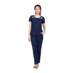 Set đồ bộ nữ kiểu quần dài tay ngắn cotton cvc mát 193p 3310