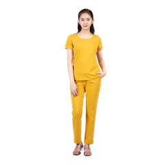 Set đồ bộ nữ kiểu quần dài tay ngắn cotton cvc mát 193p 3319