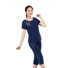 Set đồ bộ nữ kiểu quần lửng tay ngắn cotton cvc mát 194p 4244