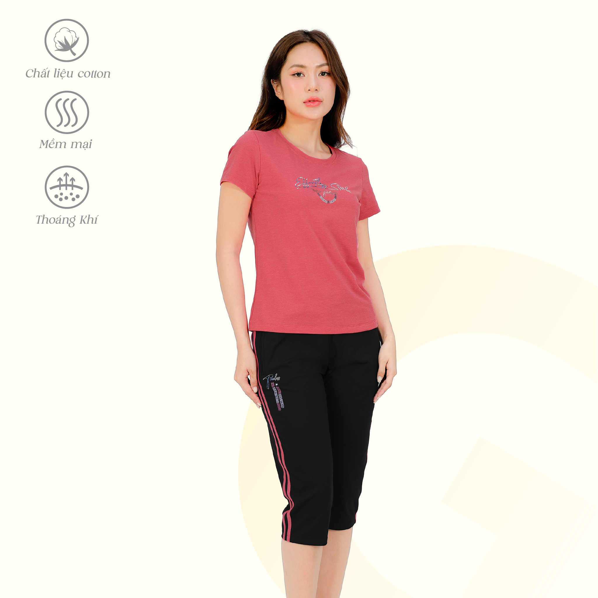 Set đồ bộ nữ 3:1 kiểu quần lửng tay ngắn chất cotton siêu mát 194p 4323