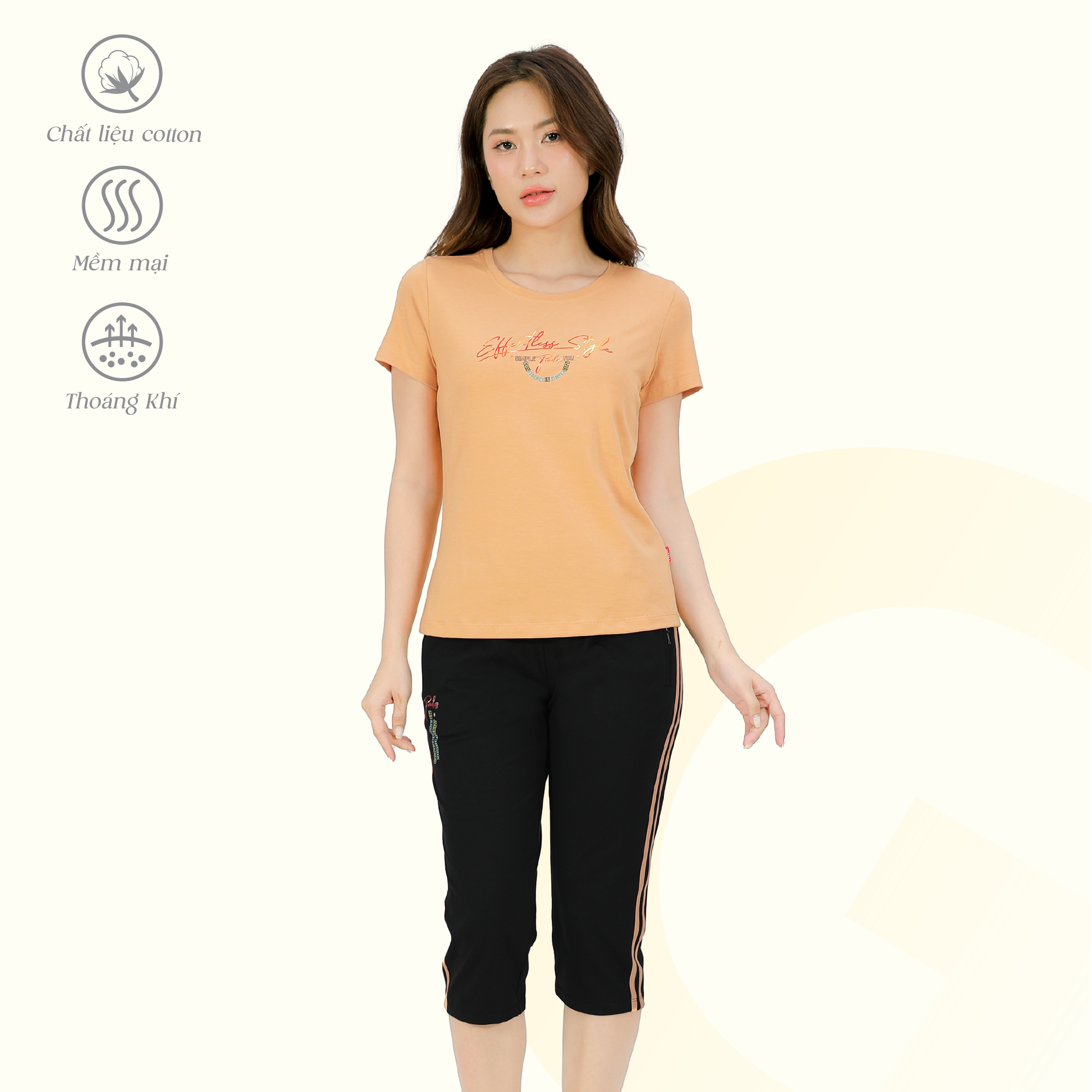 Set đồ bộ nữ 3:1 kiểu quần lửng tay ngắn chất cotton siêu mát 194p 4323