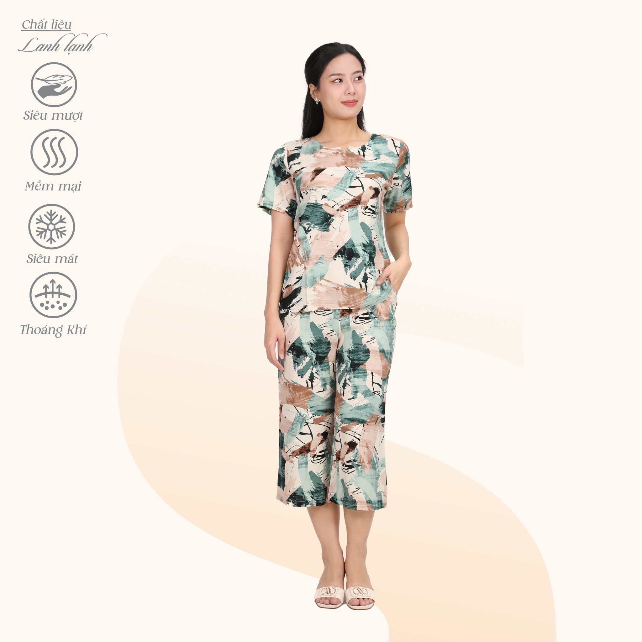 Set đồ bộ nữ kiểu quần lửng tay ngắn  254p 7024