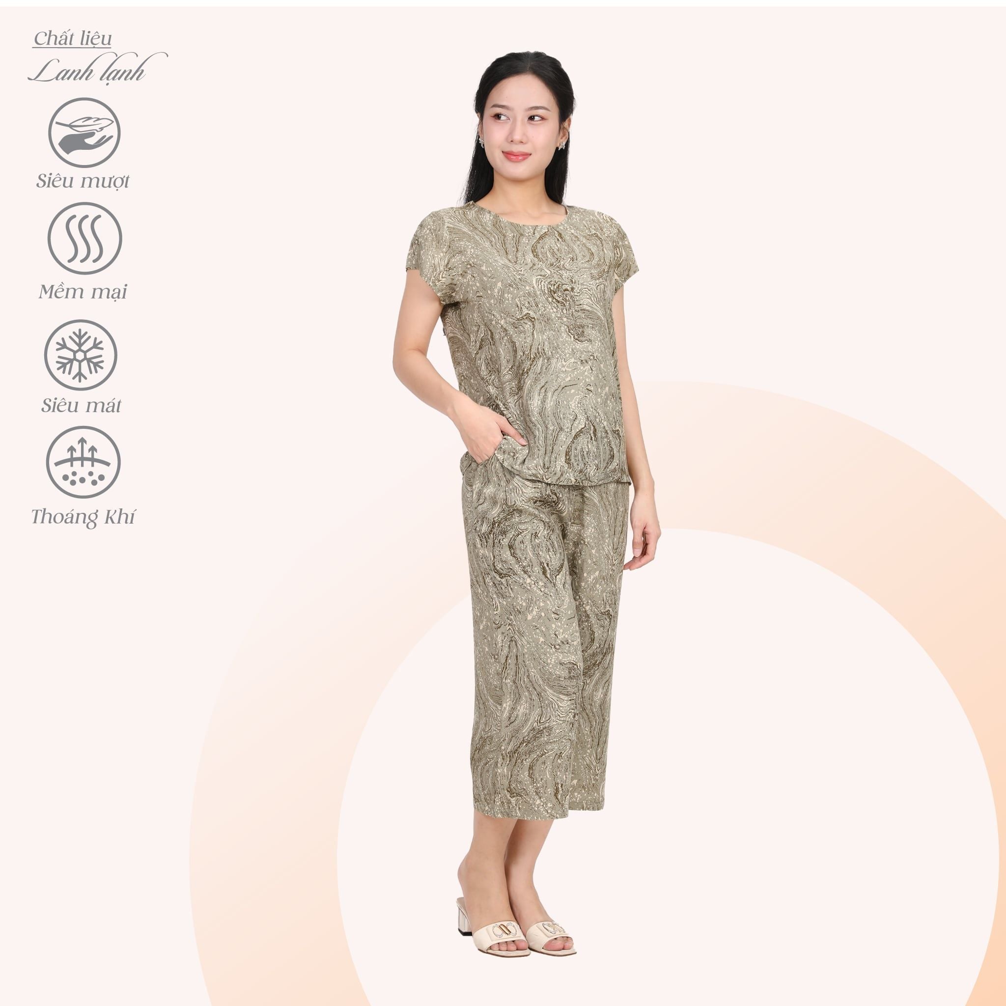 Set đồ bộ nữ kiểu quần lửng tay ngắn  254p 7031