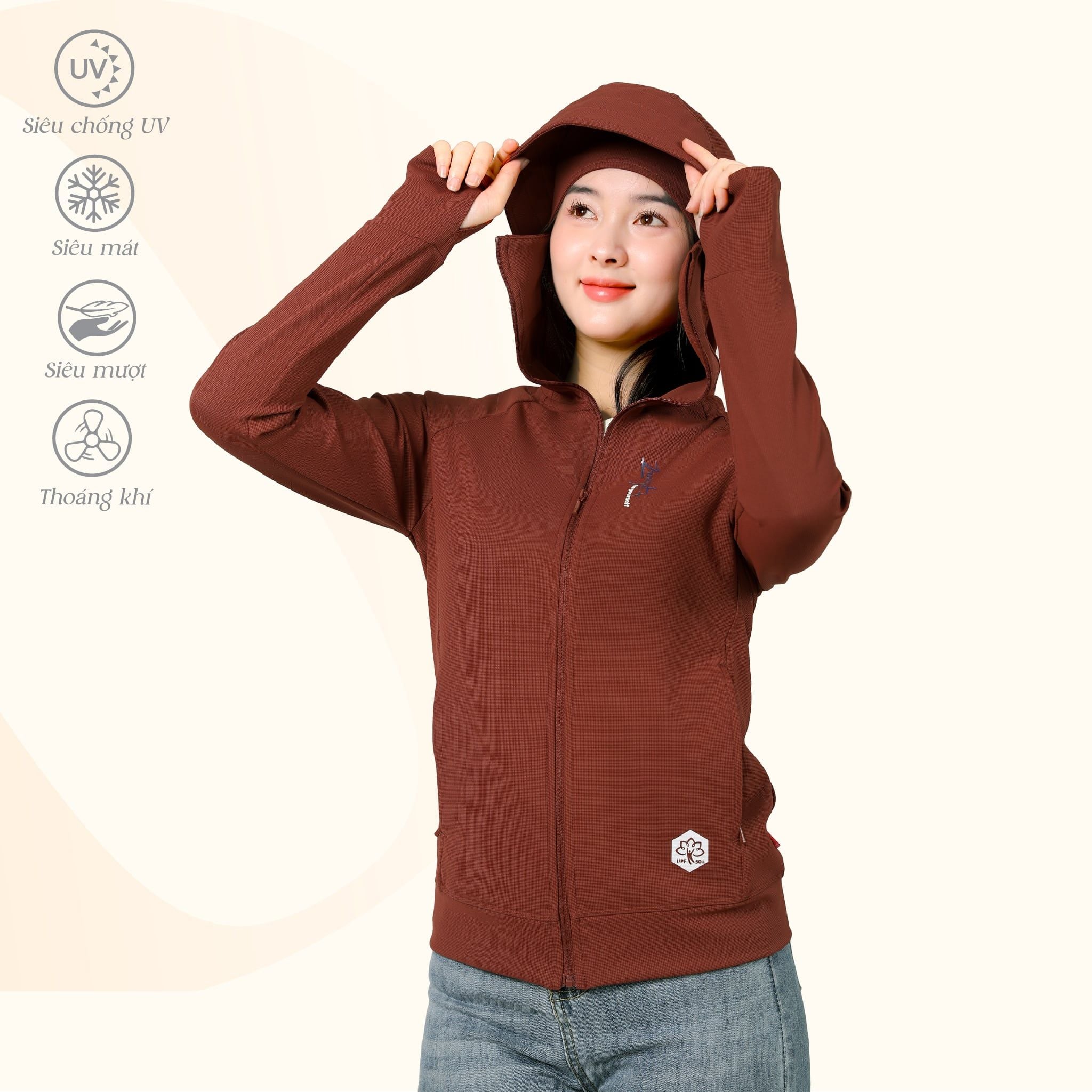 Áo khoác nữ chống nắng, chống UV chất kim cương 611p 1318
