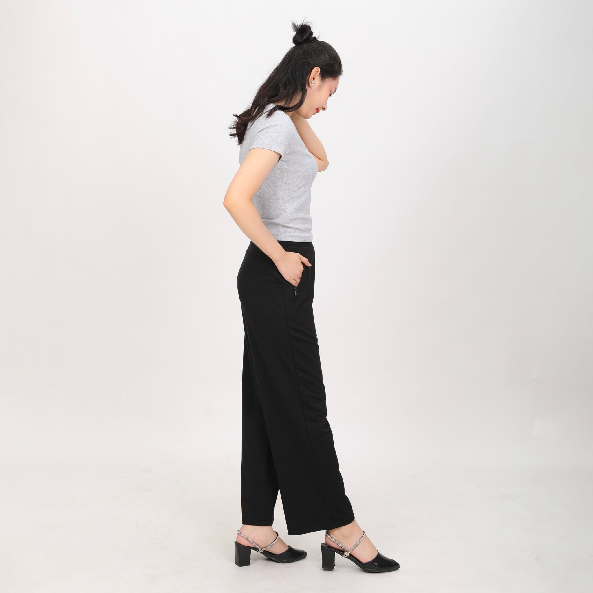 Quần dài form suông chất vảy cá cotton cvc mát QD 408p 8062