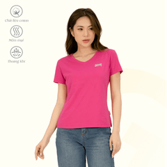 Áo thun nữ cổ tim tay ngắn chất cotton siêu mát co dãn 4 chiều  020p 0367