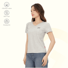 Áo thun nữ cổ tim tay ngắn chất cotton siêu mát co dãn 4 chiều  020p 0367