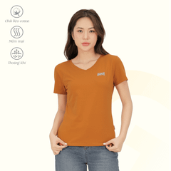 Áo thun nữ cổ tim tay ngắn chất cotton siêu mát co dãn 4 chiều  020p 0367