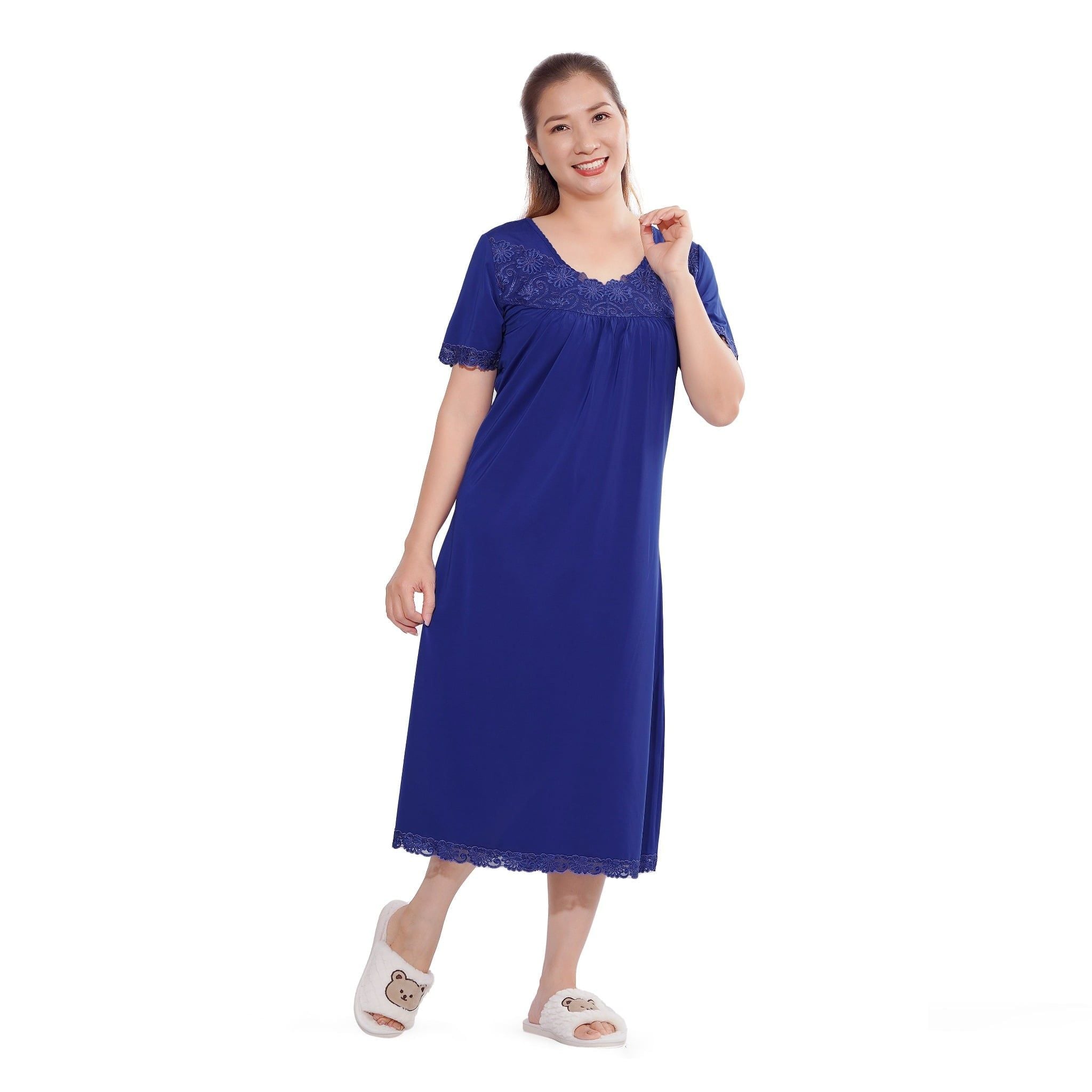 Áo ngủ, Váy ngủ tay ngắn chất thun lạnh siêu bền 012p 8034