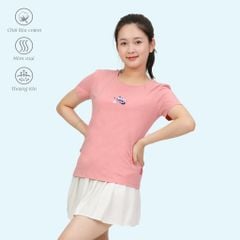 Áo thun nữ tay ngắn cổ tròn form suông chất cotton siêu mát 020p 0339
