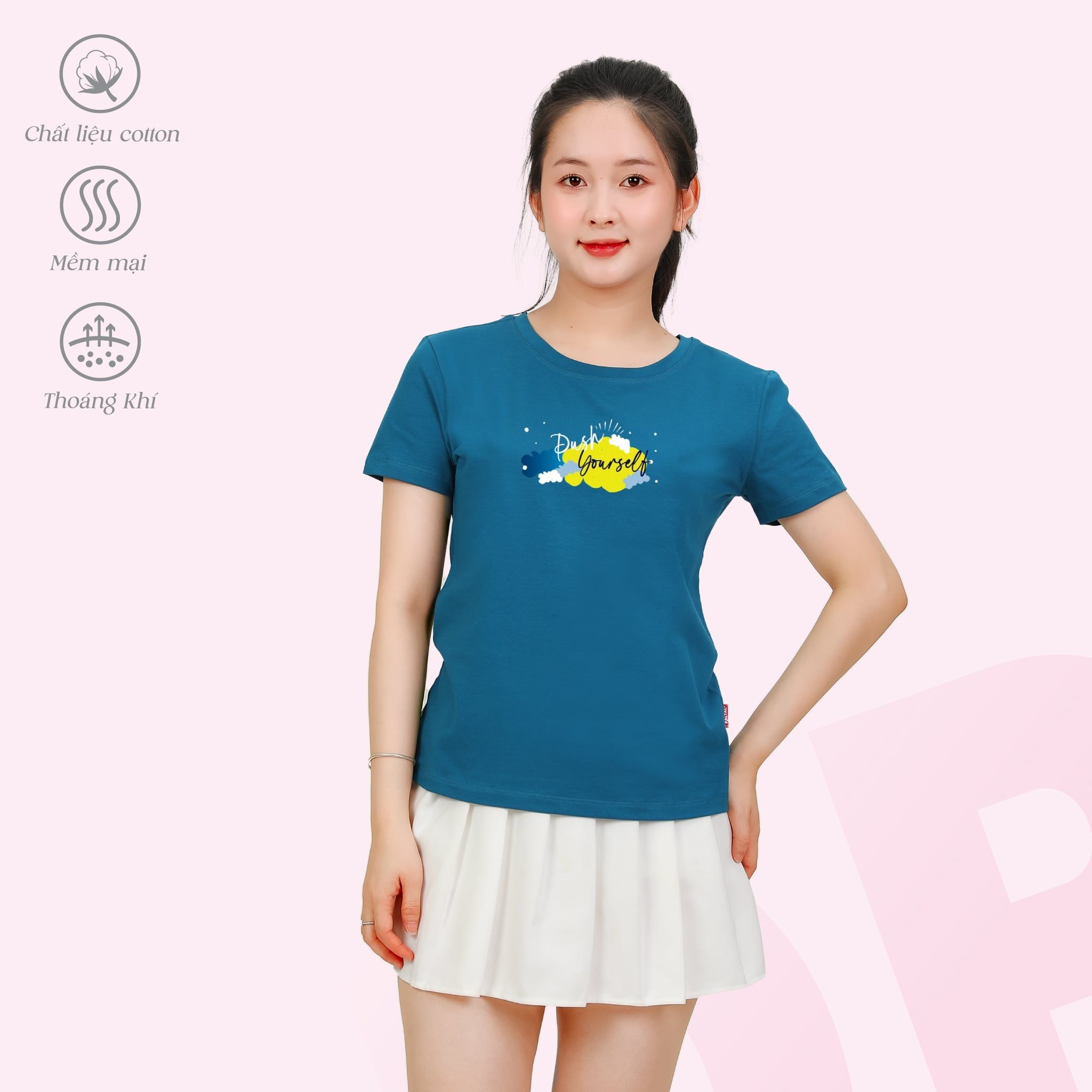 Áo thun nữ tay ngắn chất cotton siêu mát Form Suông 020p 0344