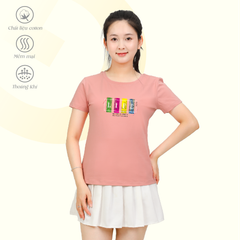 Áo thun nữ cổ tron tay ngắn chất cotton siêu mát co dãn 4 chiều  020p 0365